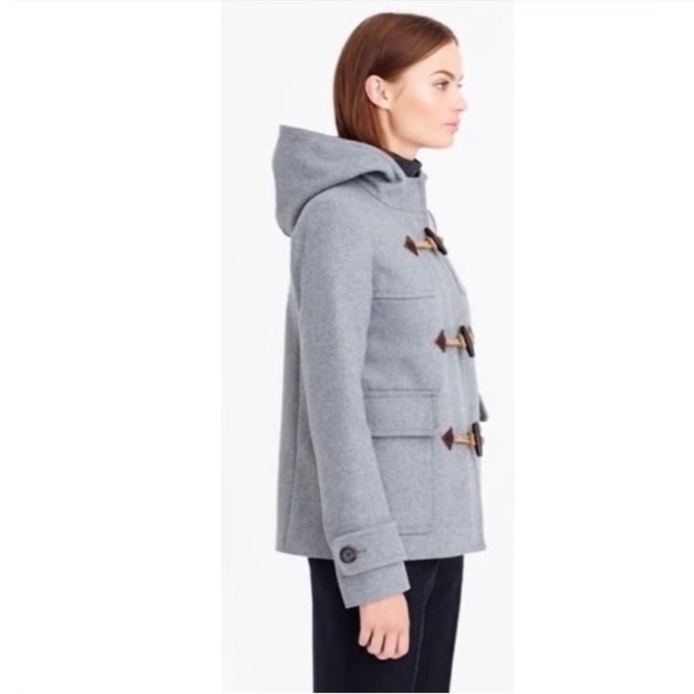 NWOT J. Crew Italian Melton Wool Duffle Coat Sz 8 - Picture 2 of 9